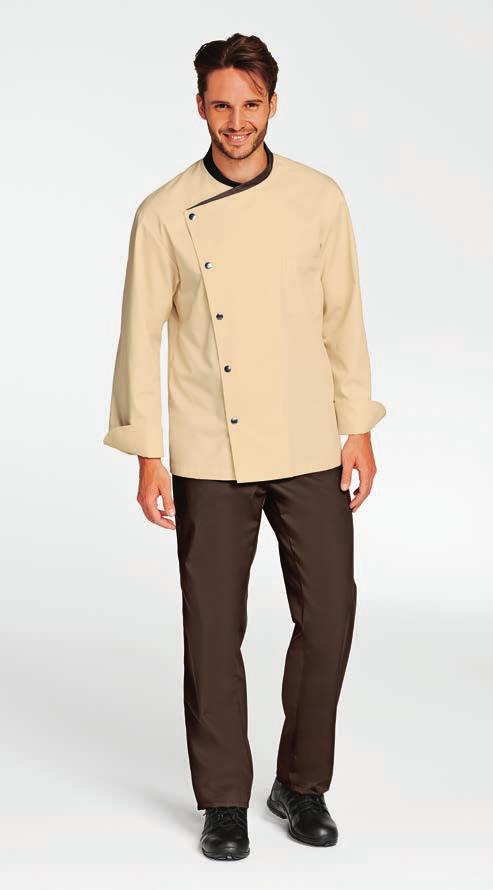26 BAKERY 1. JULIUSO Chef s jacket. 1 chest pocket. Press-stud buttons. Long sleeves. Underarm vent eyelets. Length 76 cm.