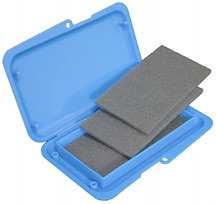 64 x 17mm Outer: 55 x 69 x 19mm Plastic box with velour foam