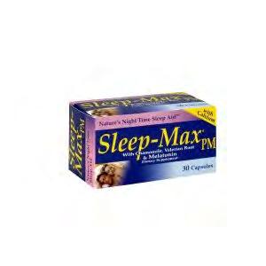 Sleep-Max PM, 30 ct. Contains Natural Anti-Fungal - Tea Tree Oil, and Clotrimazole 1%. Flow-Control Cap. Formulated With A Special Blend of Melatonin,Valerian Root, and Chamomile. 1000389 Cost: $3.