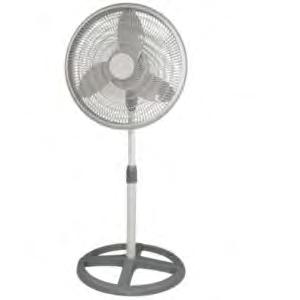 2016 GM Showroom Catalog 317 318 Oscillating Pedestal Fan, 16 in. 120 Degree Oscillation, With Telescopic Height Adjustment, and 5 Wing Blade. Air Circulator, 8 in.