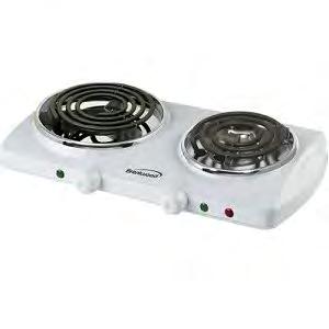 2016 GM Showroom Catalog 341 342 Double Burner Hot Plate, White 1500 Watts, Thermostat Regulated Variable Control, Fast-Heat