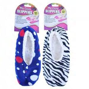 My Cozy Slippers, Assorted Colors Stay Up Top Cushioned Sole, Size 10-13.