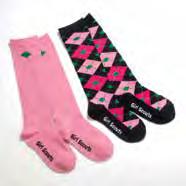 Enjoy two fun looks: argyle trefoil pattern and a solid pink look. Acrylic.