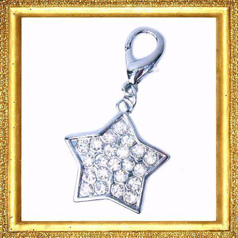 CRYSTAL STAR CHARM Encrusted with crystals Lobster clasp Height: 4.