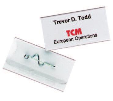 Made of highly transparent plastics or high-quality acrylic, name badges are
