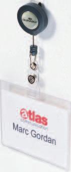 Insert size: 60 x 90 mm (H x W) 8600 1456 NAME BADGE WITH BADGE REEL Closed at the top to protect the insert.