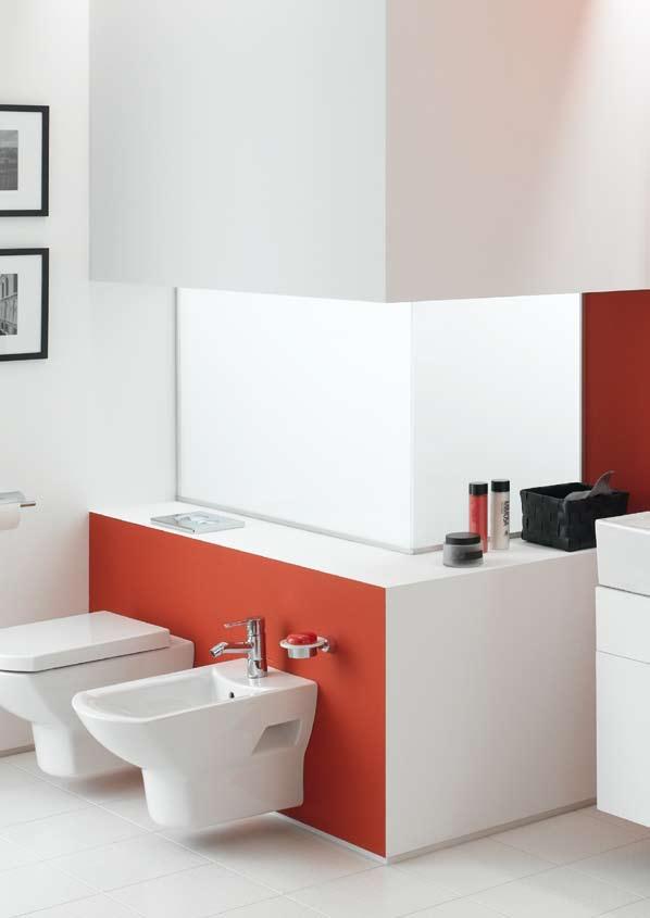 Modern Surprise This eye-catching matte white lacquered bathroom furniture creates clean, aesthetically