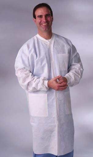 For example: NONHW100L = Large NONHW100S-XXL White 30/cs Classic Lab Coats with Traditional Collar & Knit Cuffs Made from fluid resistant Multi-Layer material Available in white or blue When ordering