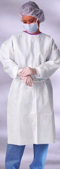 Microporous Breathable Laminate Material, 10/bag Knit Cuffs, Tape Tab Neck, White, Regular Size, 50/cs Flat Pack Level 4 Prevention Plus Isolation Gowns Offer