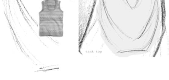 6 to illustrate this point (Evans Mikellis, 2011, p.57). Figure 5.6: Design sketches based on a tank top (Evans Mikellis, 2011, p.