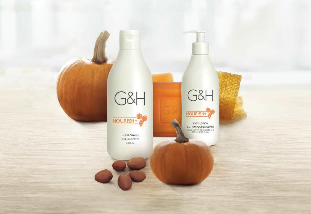 CONVENIENT AND EASY TO USE COLLECTION TREATS skin to moisture-rich goodness and an harmonious blend of wholesome botanicals - Orange Blossom Honey, Shea Butter, and Pumpkin Seed Oil.