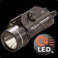 Streamlight TLR-1/s LED Weapon Light Powered by two 3-volt CR123 lithium batteries with 10-year storage life C4 LED technology, impervious to shock with a 50,000 hour lifetime system output.