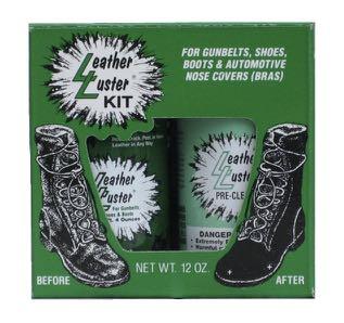 Leather Luster Great for boots and duty belts Revitalize the new leather look Available in the kit or