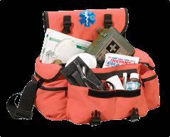 Medical Bags and Supplies First Responder Bag 1000D Polyester 15" X 9" X 7" 3-section central compartment Zip-flap storage pocket & tool loops 2 zippered side