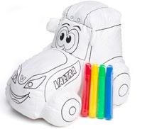 COOUR-IN TRACTOR OFT TOY Tractor soft toy that can be coloured in, washed and coloured in again.