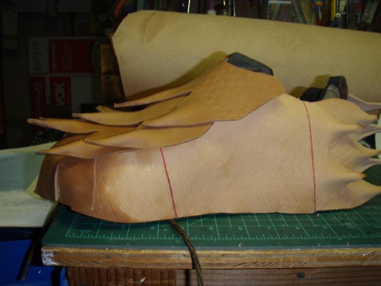 greave counseling Shoe covers (sabatons) are also made of several pieces of leather, with small
