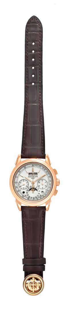 Central Chronograph hand and instantaneous 30-minute counter. Perpetual calendar.