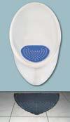 Unique shield design Allows users to stand closer to the urinal without having to step on the mat.