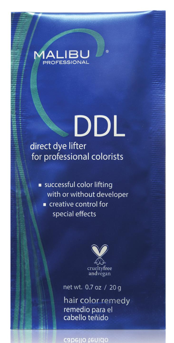 DDL Direct Dye Lifter removes unwanted direct dyes success with or without developer creative control for special effects freshly-activated formula may be mixed with water for gentler lifting helps