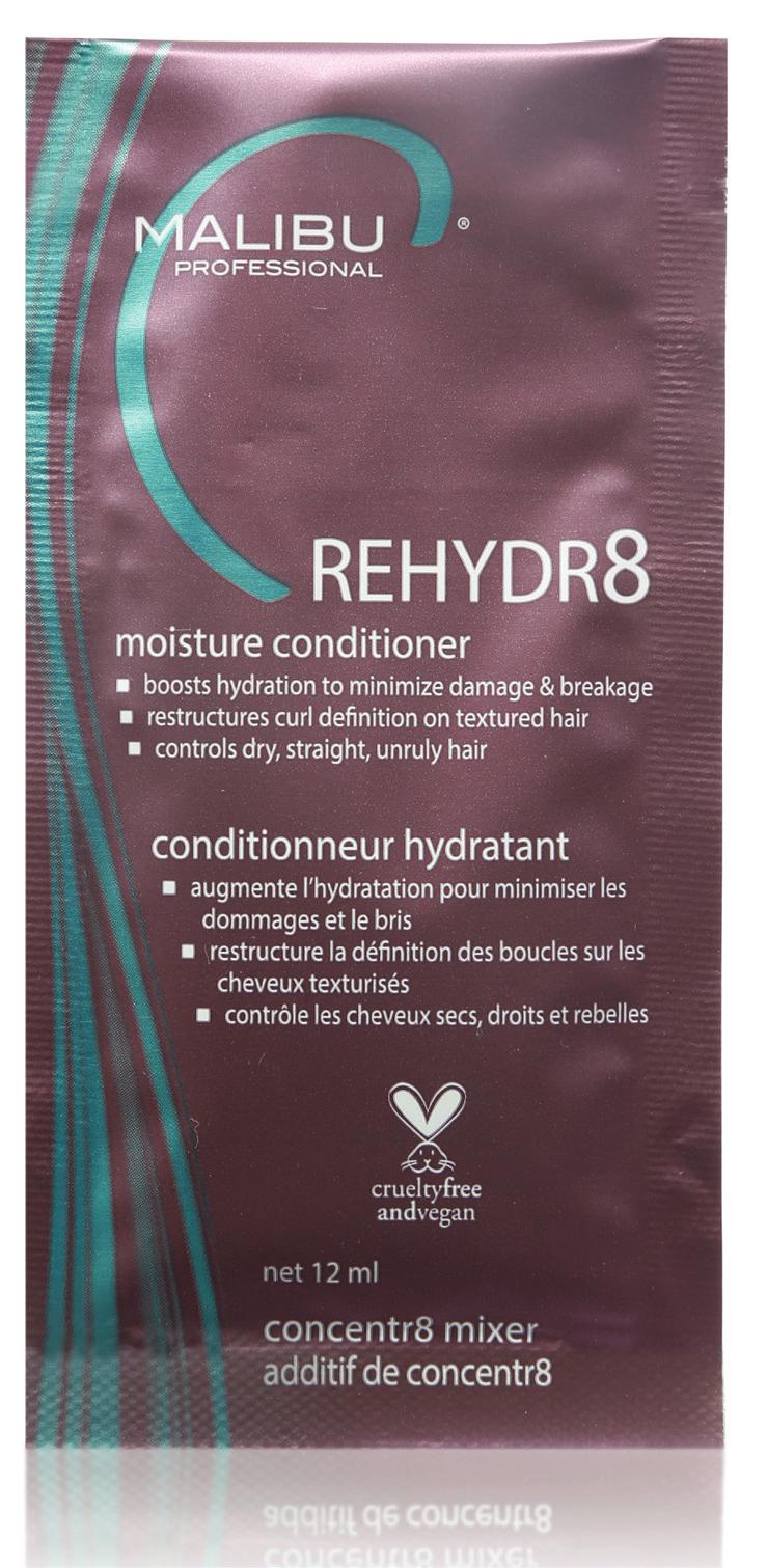 REHYDR8 Moisture Conditioner concentr8 mixer boosts hydration to minimize damage & breakage restructures curl definition on textured hair controls dry, straight, unruly hair delivers intensive