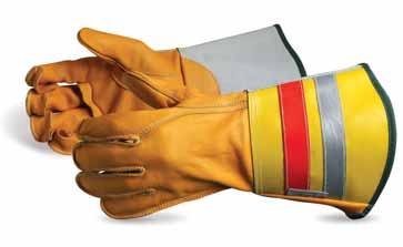 Deluxe lineman glove, 2" safety cuff, S, M, L, XL Deluxe lineman glove, 6" gauntlet, S, M, L, XL Deluxe lineman glove, 6" gauntlet, hand is fully C100 Thinsulate lined, M, L,