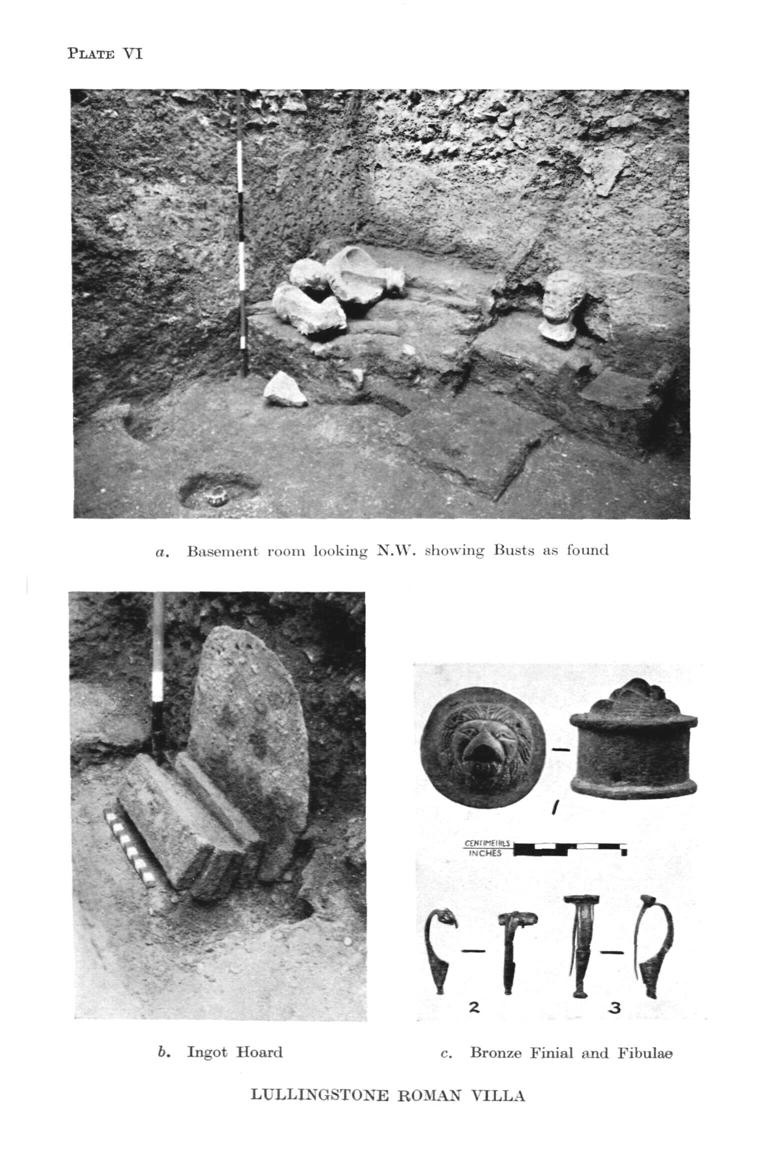 PLATE VI a. Basement room looking N.\V. showing Busts us found 6.