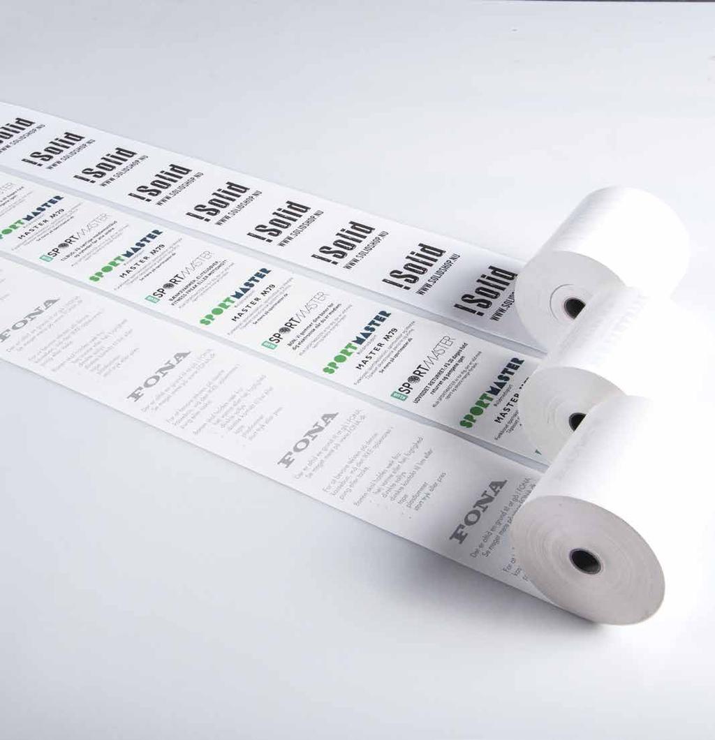 RECEIPT ROLLS Printed with your logo and statement.