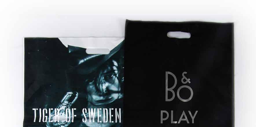 Carrier bags with print in partial lacquer, Larssen Sko.