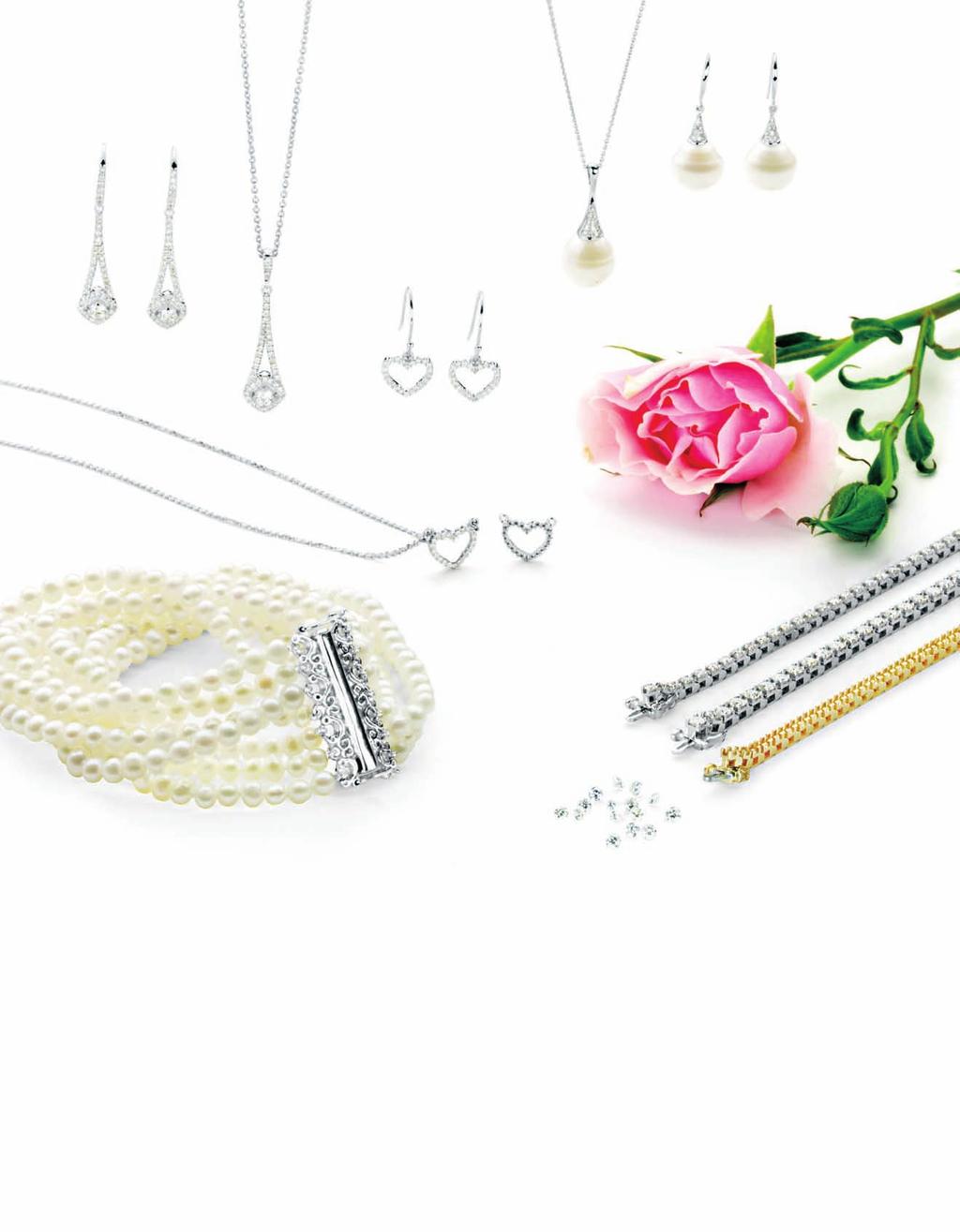 G F A B C D E H L J K Diamonds & Pearls for the bride & her girls A. 67101 Diamond Earrings, 3/4 ct tw, 14kt white, 33 $2,071 per pair. B. 67087 Diamond Necklace, 3/8 ct tw, 14kt white, 33, 18 $1,400.