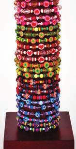 00 BP100 Bracelet Pole Display, 4 x 4 x 17, holds 60 pcs, $25 FREE 8 Clay Bead Bracelets to offset cost of display at $3.