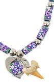 50 26-1019S Heart Charm & Bead Necklace, purple, $3.