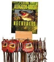 x 25 tall w/sign ($39) FREE 3 Alligator 5-Tooth Necklaces (AL102) to offset display cost at $16.