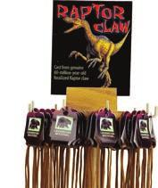 BOX 711 NEW ALBANY, IN 47151 1-800-234-1804 Raptor Claw Necklaces, 2½ long replica Cast from genuine 60-million-year-old Raptor dinosaur claw