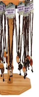 50 JDH13 Short Counter Wood Hang Tag Necklace Display, 8 ½ dia x 20 ½ including