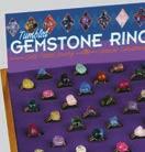 Gemstone Rings - adjustable, gold-plated Assorted semi-precious gemstones, packed 72 per