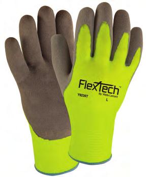 retain warmth Chemical resistant Carmel color 23-191 Winter Monkey Grip Heavy-Duty Coated Gloves, Knit Wrist Size 10.