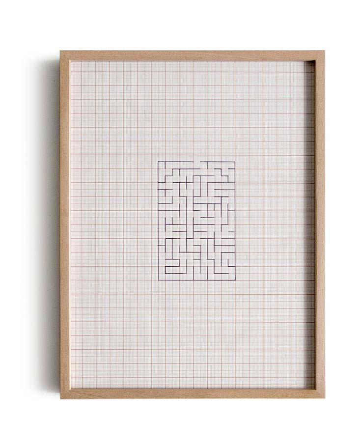 The drawings form a group of exercises in which I actually create a series of mazes.