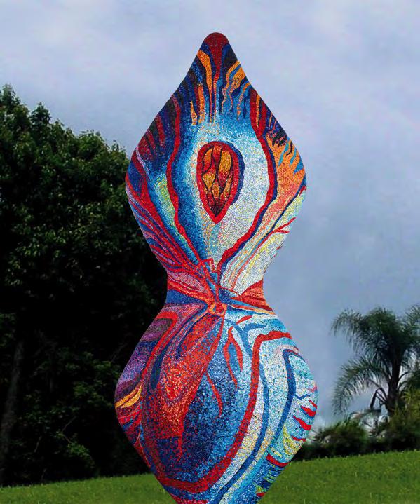Woman from the Future 469 x 110 x 190 cm Mosaic, fiberglass and