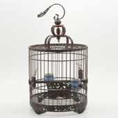 3191 A Large Wood Birdcage Hanger 19th/ Height: 75 1/4 inches (191.1 cm) Bay Area private collection.