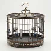 3193 A Black-Lacquered Bamboo Birdcage 19th/ Diameter: 11 1/2 inches (29.2 cm) Bay Area private collection.