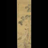 cm) 3262 In the Style of Pu Ru (1886-1963): Buddist Monks Hanging scroll, ink and color on