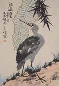 3265 Wang Yachen (1894-1983): Two Ink Paintings and a Mounted Calligraphy Ink on paper, the two