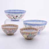 3314 Three Enameled Porcelains Late Qing Dynasty Height: 4