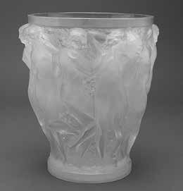 Lalique Opalescent Bacchantes Vase, stenciled R.