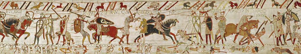 source 3 A scene from the Bayeux Tapestry the death of Harold A B A An English huscarl the elite bodyguard of Harold s army did you know? The Normans spoke French.