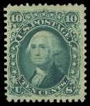 U.S. 19TH CENTURY STAMPS: 1867 Grilled Issues 1006 10 green, E.