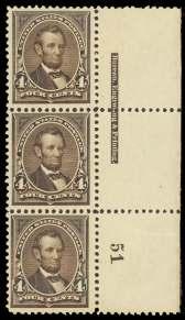 U.S. 19TH CENTURY STAMPS: 1894-1898 Bureau Issues 1160 1161 1162 1160 2 car mine, type I (250), hand some well cen - tered ex am ple with nicely bal anced mar gi