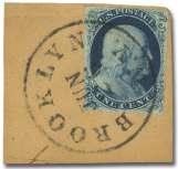 U.S. 19TH CENTURY STAMPS: 1851 Issue 1851 Issue 929 1 blue, type II (7), impressive example, bight vivid color and gen er ous mar gins, lovely neat black town can cel la tion, Very Fine, Scott $150.