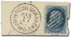 Estimate $1,500-2,000 952 12 gray black (17), attractive example tied on piece with scarce Ha waii can cel, scarce us age, tied on piece by light black "San Fran cisco, Cal.