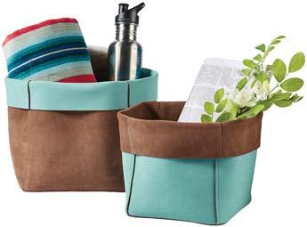 Family and Home Leather Nesting Baskets